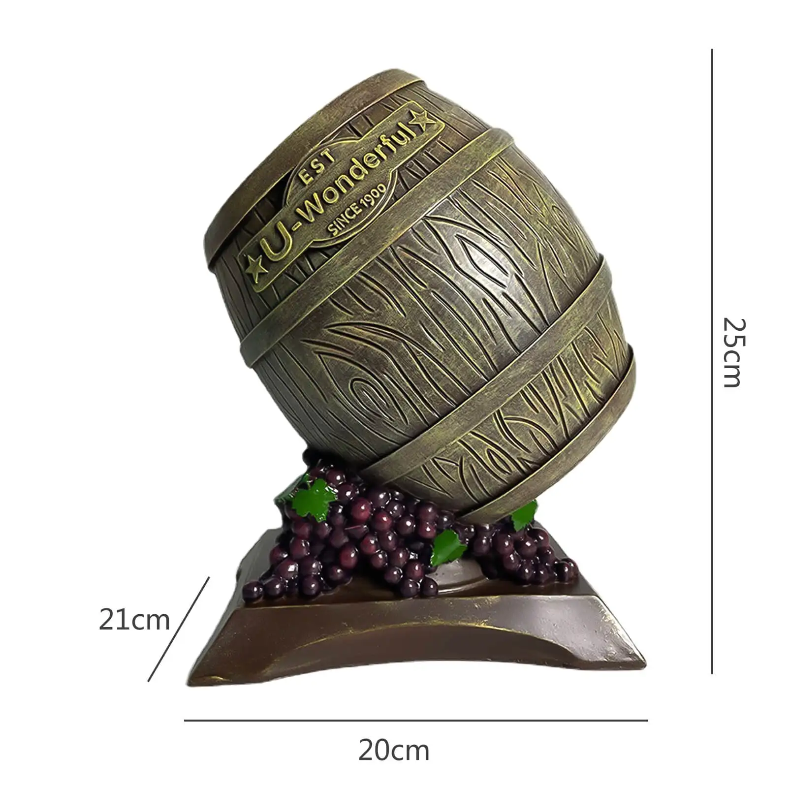 

Vintage Resin Wine Barrel Model Wine Holder Ornamental European Creative Fashion Wine Barrel Wine Rack Home Bar Tabletop Display