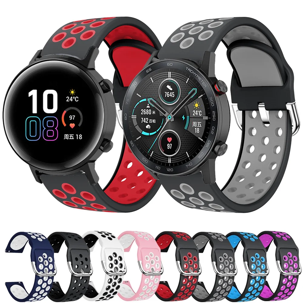 

Для Huawei Watch GT 2 / Honor magic Watch 2 42 мм 46 мм силиконовый браслет 22 мм 20 мм сменный ремешок для часов спортивные Ремешки для наручных часов