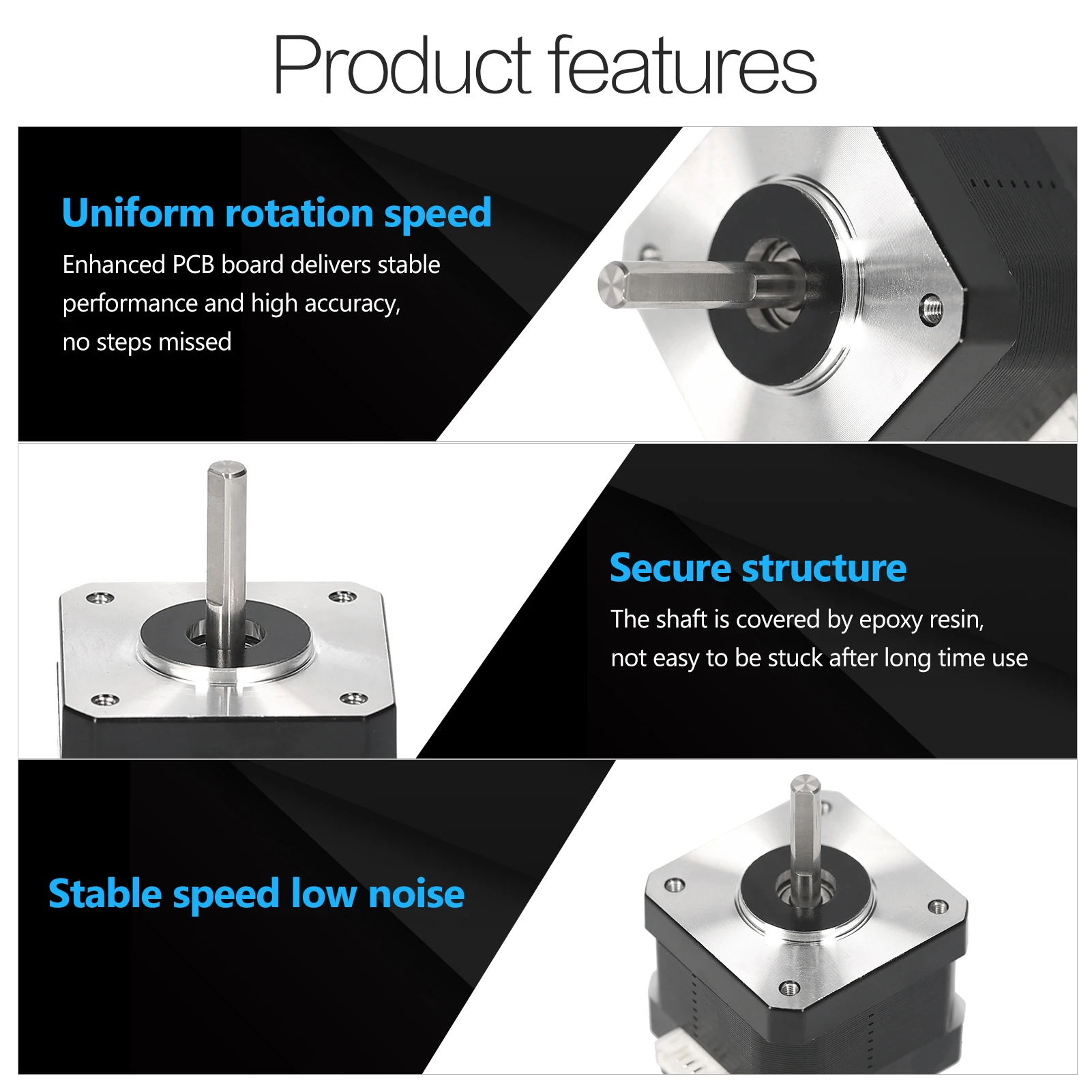 

Rtelligent Nema 17 Stepper Motor 38mm 42motor Nema17 42BYGH 42N.cm (59.5oz.in) 4 lead stepper motor for 3D Printer Printing XYZ