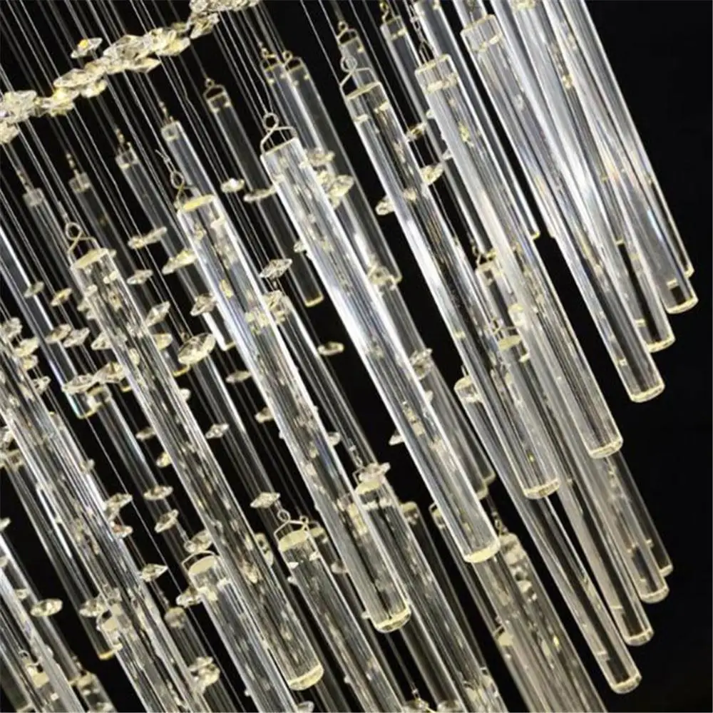 Современная хрустальная люстра с каплями дождя K9 светодиодный светильник для