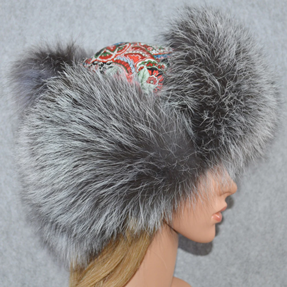 Женская зимняя шапка из 100% натурального Лисьего меха модная повседневная