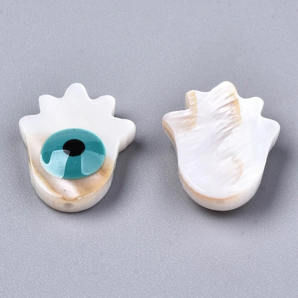 

30pcs Natural Freshwater Shell Flat Round Beads with Eye For jewelry making DIY Decor Crafts Accessories