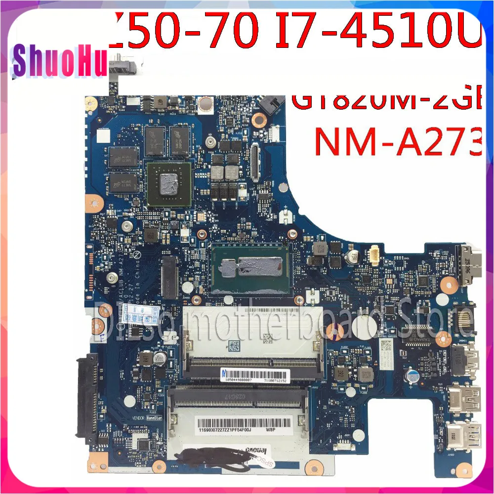 

KEFU NM-A273 For Lenovo Z50-70 G50-70M G50-70 Laptop Motherboard Thinkpad DDR4 HM87 Intel For I7-4510U GT820M-2GB Test OK