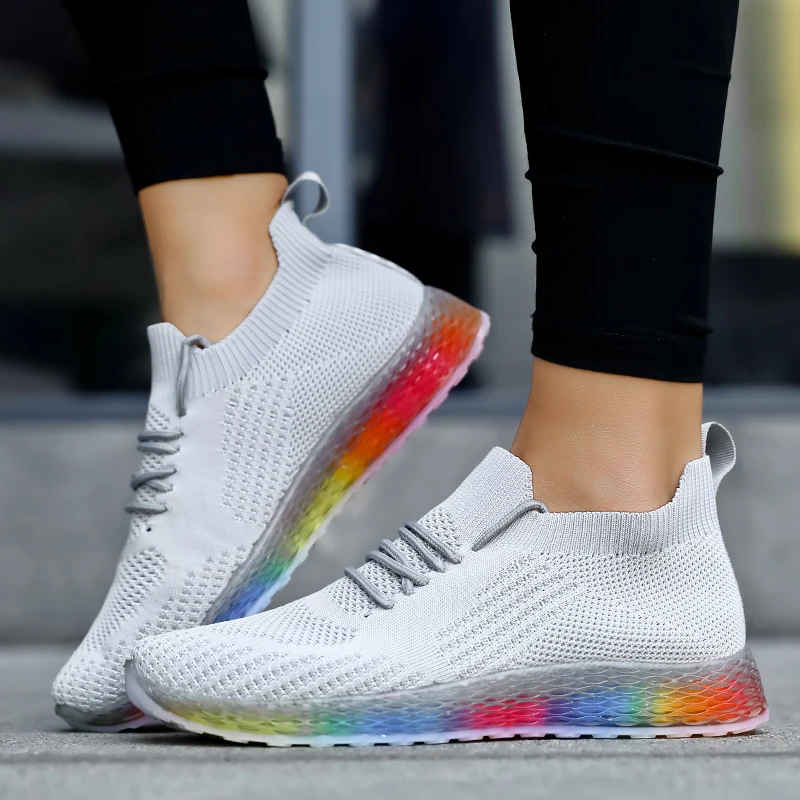 Кроссовки женские легкие дышащие сетчатые на шнуровке Нескользящие | Спорт и