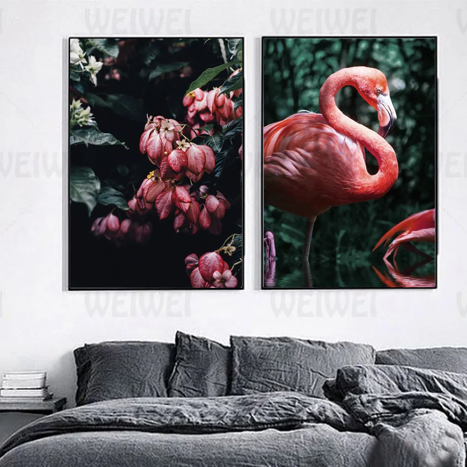 Фон с темно-зелеными листьями цветы полные ветвей домашнее украшение живопись