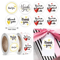 500pcsroll thank you stickers 2 5cm creative love heart gift greeting card labels decorations kawaii stationery stickers