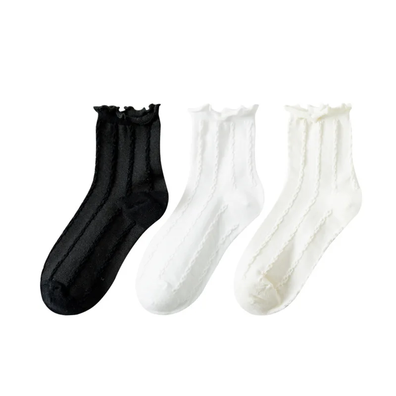 

Spring and Summer Thin Middle Tube Socks, Japanese Cute Women's Socks, Trend, Ear Edge Breathable Cotton Socks and Stockings