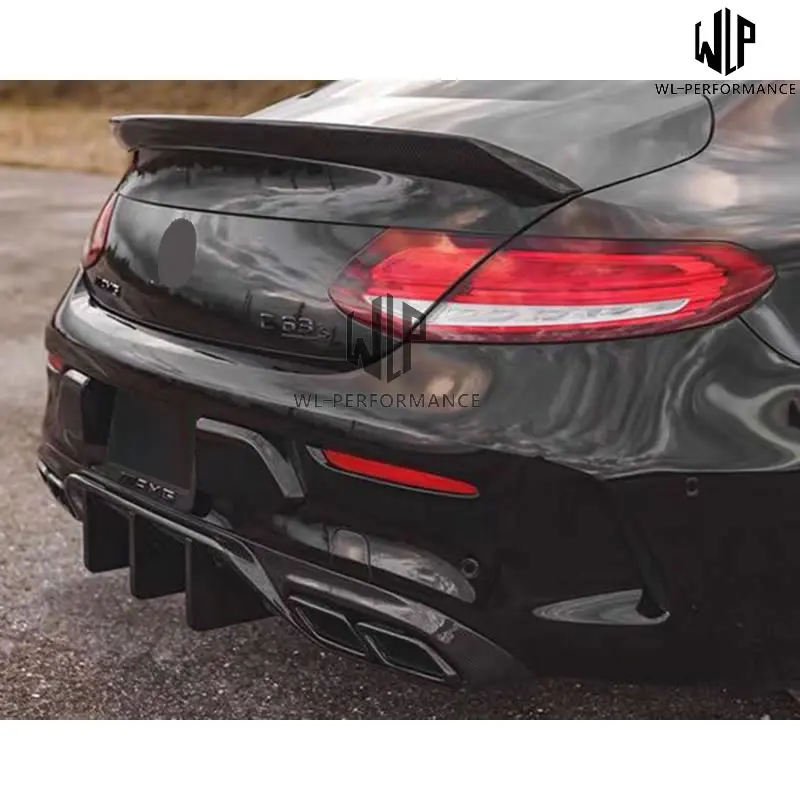 W205 купе C300 C63 AMG Высокое качество углеродного волокна диффузор губа на задний