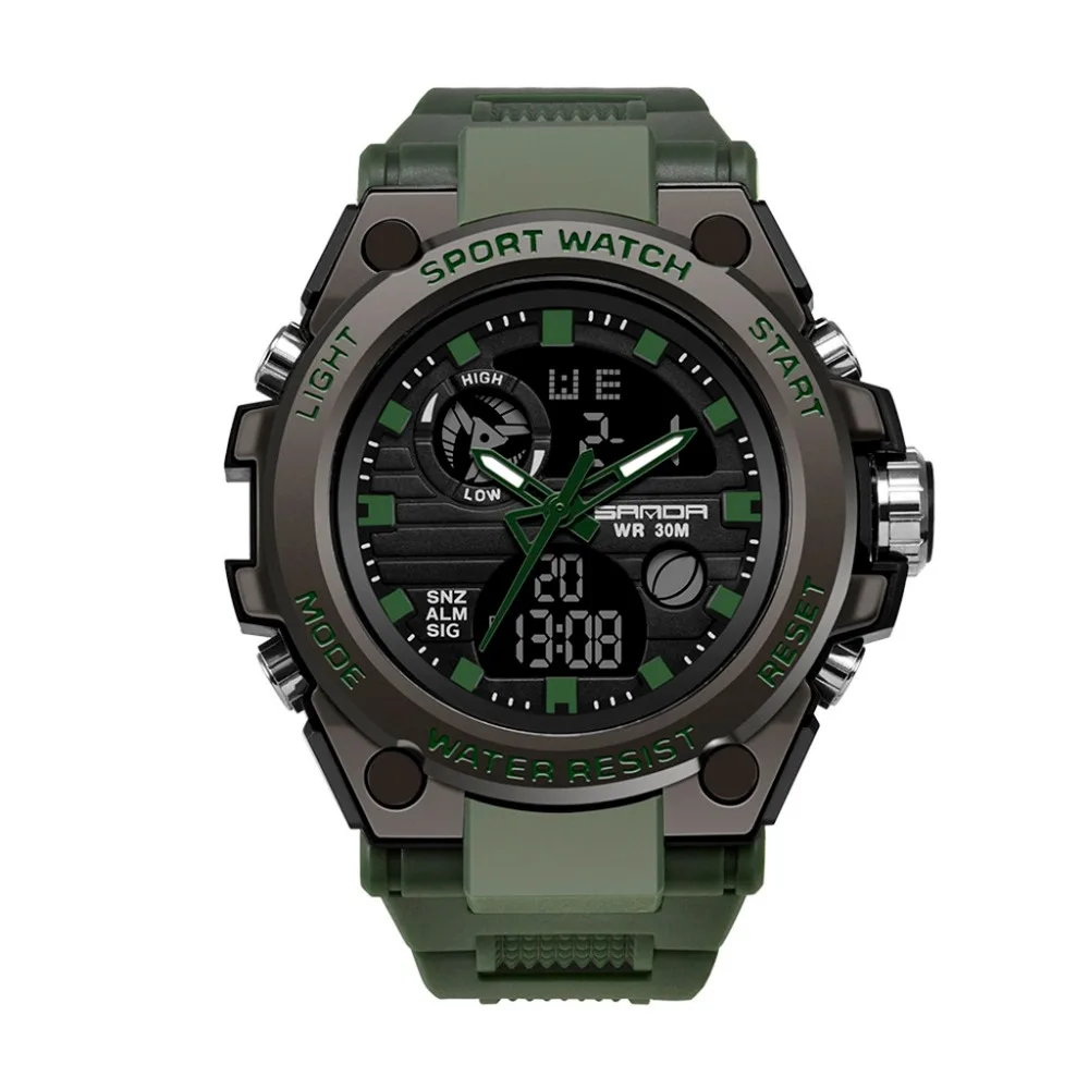 reloj мужские спортивные часы с двойным дисплеем Аналоговый Цифровой светодиодный электронный модные наручные часы reloj hombre erkek kol saati