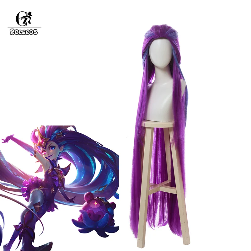 

Ролековая Игра LOL Zoe Косплей волосы LOL Star Guardian Синтетические длинные волосы Zoe Косплей головной убор 120 см Смешанные цвета волос для женщин