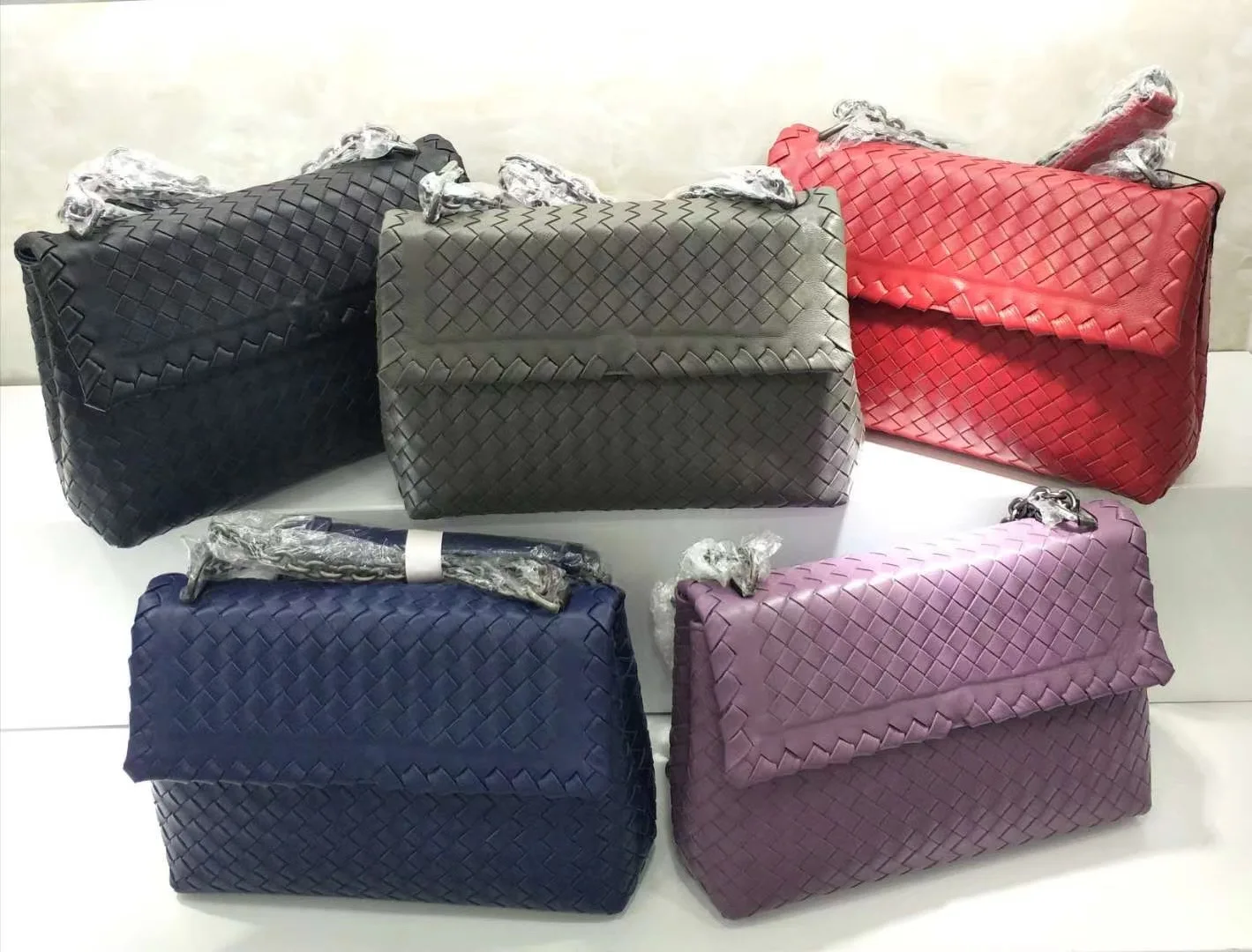 

free shipping fashion and cute hand-made knitting genuine leather sheepskin women one shoulder bag crossbody bag 5 color 24cm