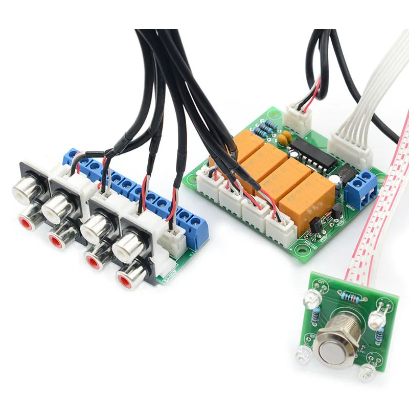 Relay 4-Way o Input Signal Selector Switching Rca Selection Board Of Button Switch for Amplifiers | Электроника
