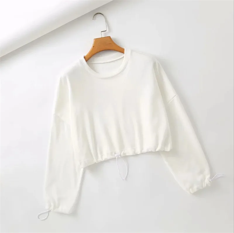 Свитшот Musuos женский однотонный повседневный пуловер с длинным рукавом и круглым