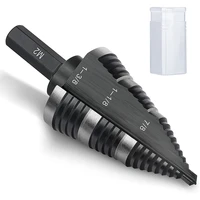 step drill bit for metal 38inch hex shank 78 to 1 38inch cone drill bit dual fluted stepper bit stepped for plastics
