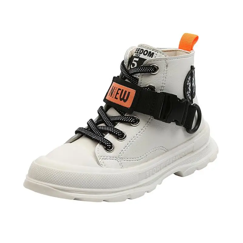 

Children Fashion Boots High Quality Kids Shoes Rubber Martin Boots Toddler Leather Botas Boys Girls Waterproof Plush Snow Boots