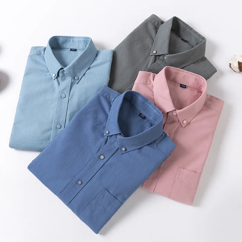 Spring Autumn men's long sleeve shirts cotton Solid color quality Brand casual fashion social Dress Shirts Business shirt men