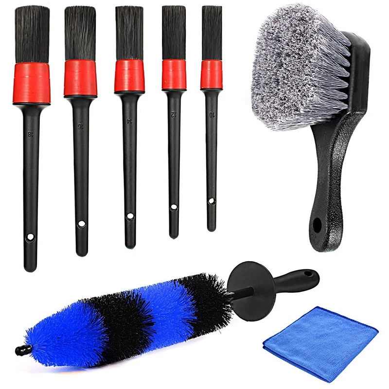 

AU05-набор кистей для красоты автомобиля, набор кистей для колес и шин, щетка для очистки обода колеса, кисть для пробела, короткая ручка