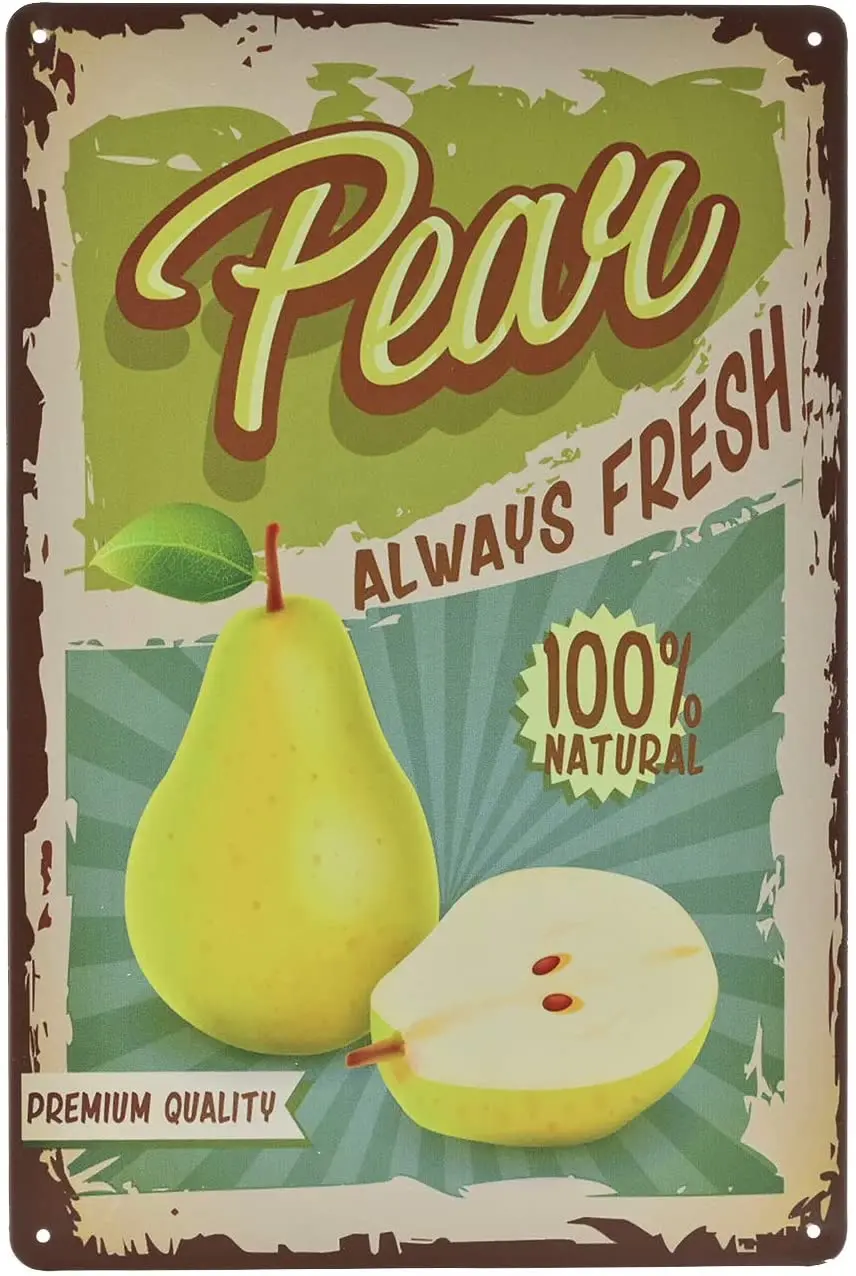 

Винтажный метельный знак-фруктовый магазин ретро жестяной декоративный знак Настенный декор Домашний Декор металлическая пластина персик...