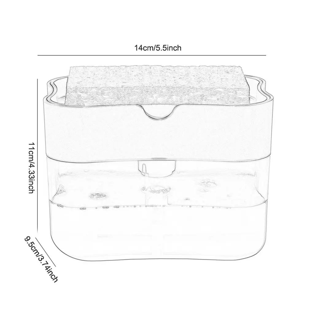 

Soap Dispenser Push-Out Liquid Dispenser Kitchen Dishwashing Brush Scouring Pad Detergent Automatic Dispenser Manual Press Soap