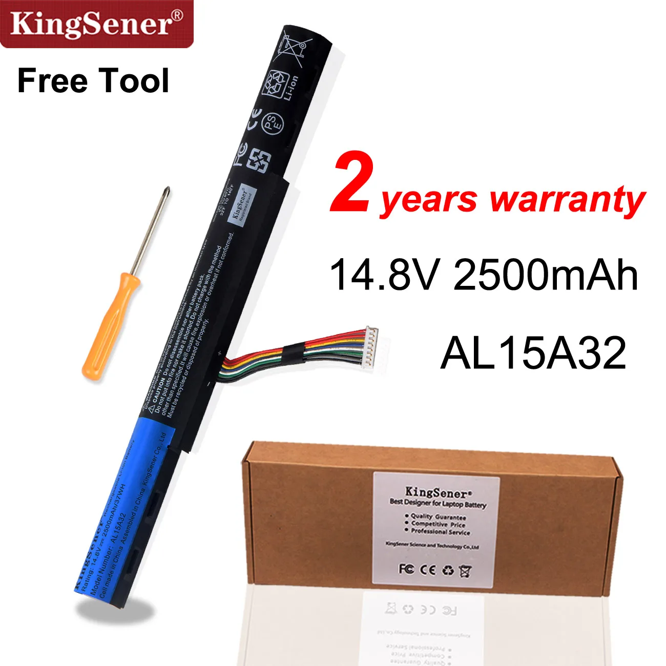 Аккумулятор Kingsener AL15A32 для ноутбука Acer Aspire E5-422G 472 E5-473 E5-473G E5-522 522G E5-532 E5-532T E5-573G E5-553G