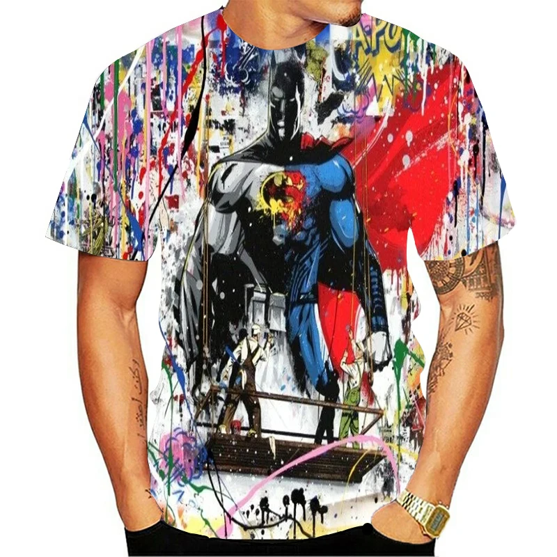 

Graffiti style series 3D printed tshirt Summer T-shirt men's and women's short-sleeved tops round neck tops korean tshirt
