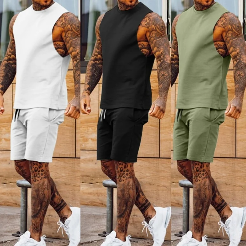 

2021 Summer Clothes Men 2 Piece Set Men Shorts Set Fashion Outfits Male Clothing Sports Wear Casual Jogging Suit New Arrival