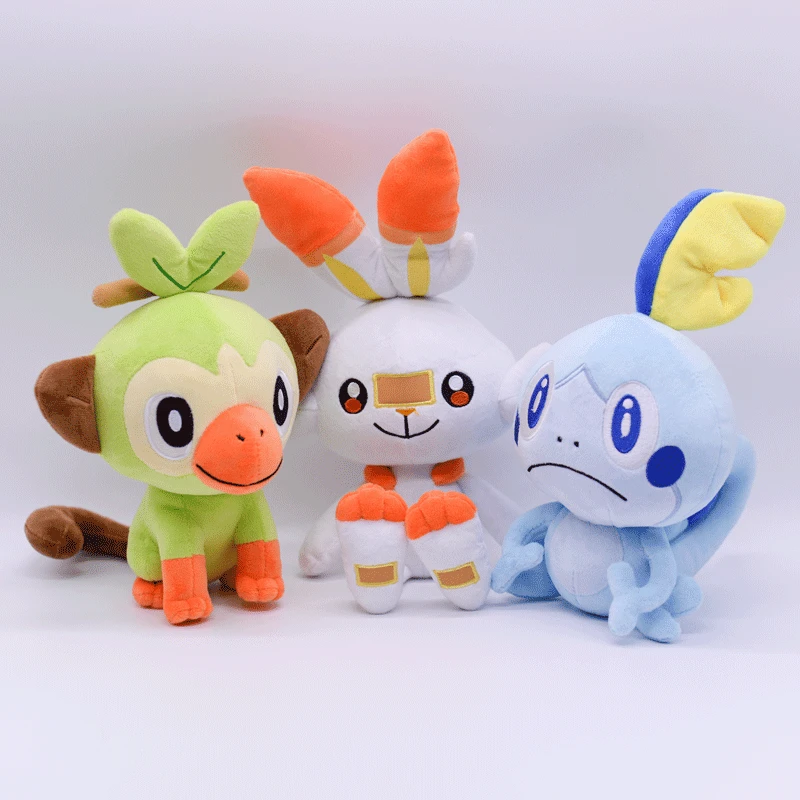 Высокое качество Scorbunny Sobble Grookey мягкая плюшевая игрушка японская аниме Кукла