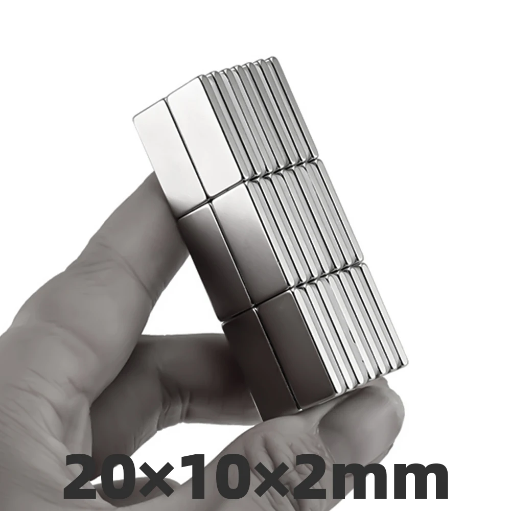 AI DIY 20 шт. 20x10x2 мм N35 Сильные прямоугольные неодимовые магниты постоянный супер мощный редкоземельный магнит 20*10*2 мм