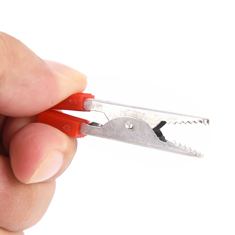 10 шт./лот красные черные изолированные зажимы типа крокодил пластиковые ручки