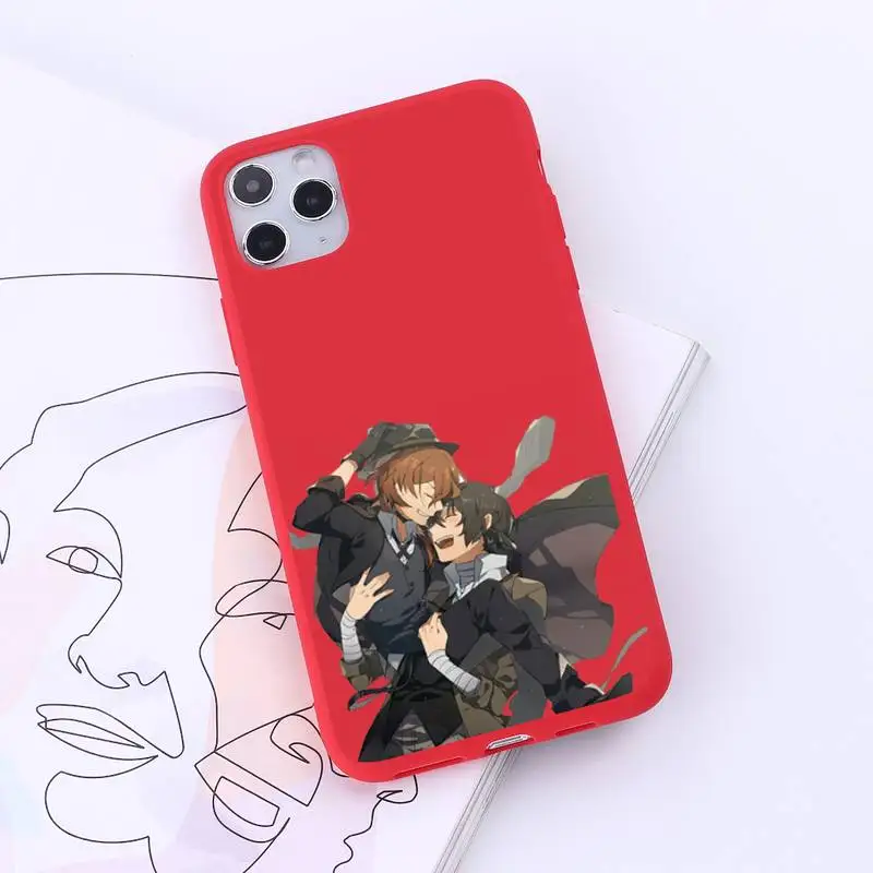

Bungou stray dogs Japan anime Phone Case Candy Color for iPhone 6 7 8 11 12 s mini pro X XS XR MAX Plus