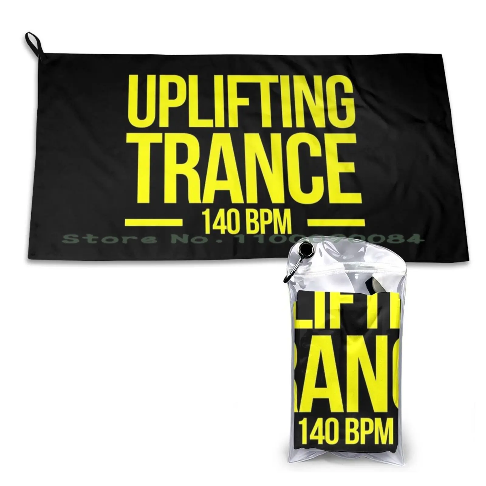 

Uplifting Trance ( Neon / Black ) Quick Dry Towel Gym Sports Bath Portable Uplifting Trance 140 Bpm Trance Music Techno Rave