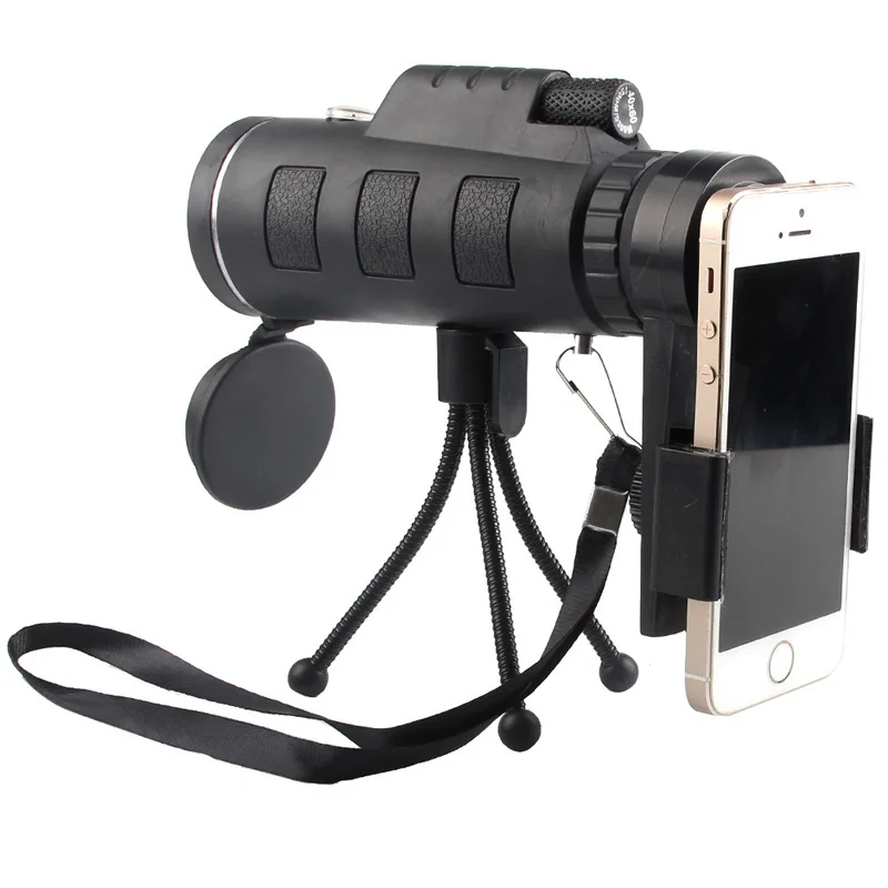 

High-definition 40 * 60 monocular telescope, high-power mobile phone camera telescope with tripod, mobile phone jacket
