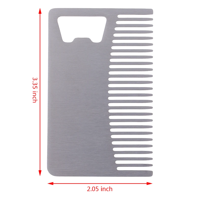 

1Pcs Practical Portable Stainless Steel Beard Comb Mustache Hair Care Comb With Bottle Opener Beard/Hair Styling Tool