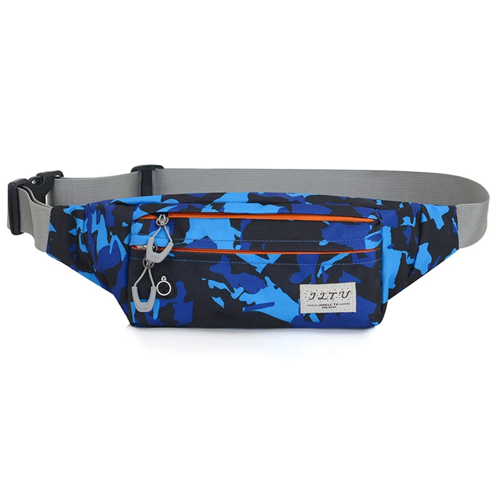 Blue Camouflage Нейлоновая спортивная сумка, сумка для бега, ремень для бега, спортивная сумка для мужчин и женщин, сумка для фитнеса, поясная сумка для тренировки, поясная сумка, держатель для сотового телефона - Цвет: Blue Camouflage