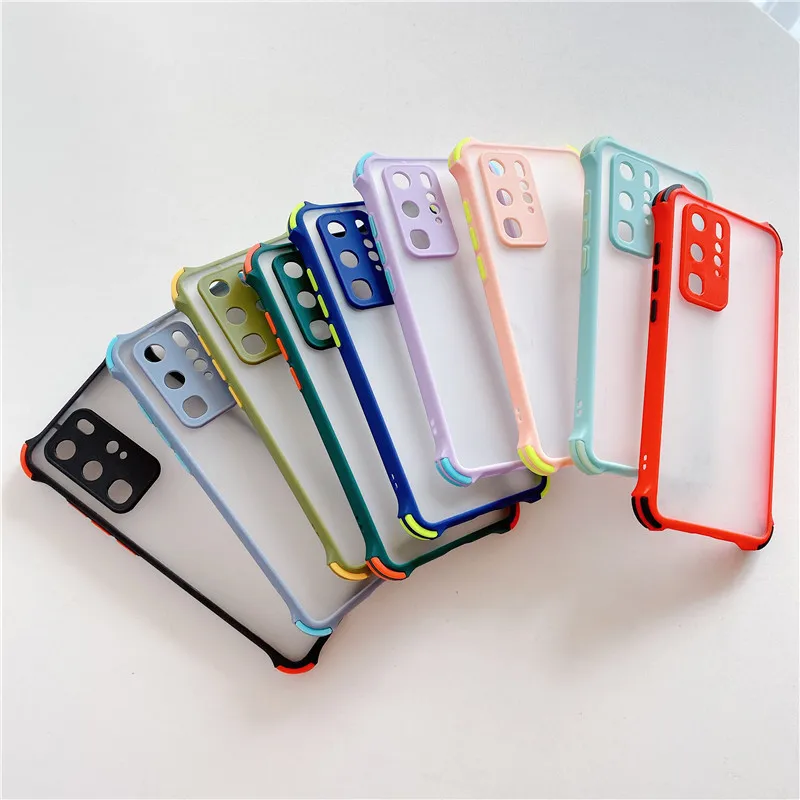 

Shockproof Clear Matte Phone Case For Huawei P40 P30 Lite Mate 40 30 20 Pro Nova 7 SE Honor 30 20 Camera Protection Soft Cover