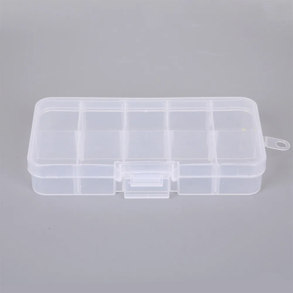 

10 Grids Storage Boxes Adjustable Colorful Jewelry Boxes Pills Transparent Plastic Boxes Home Organizer Case Hard 2021