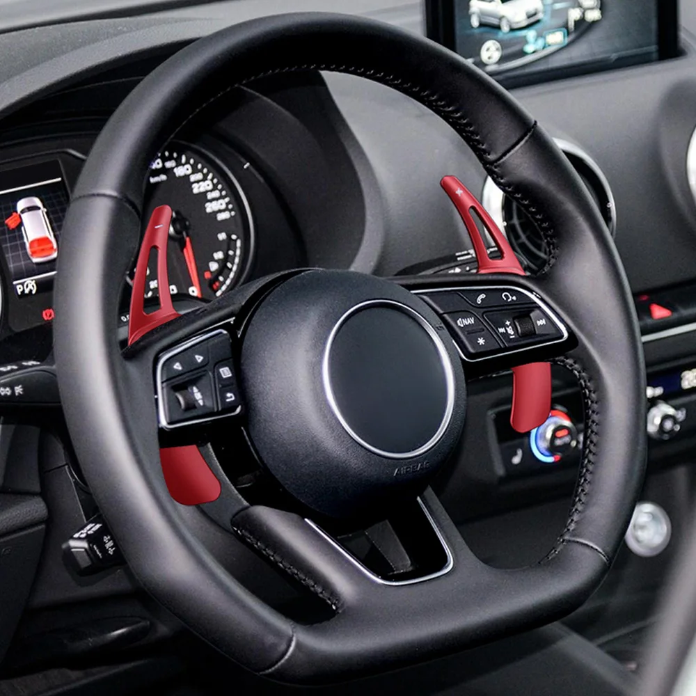 1 пара алюминиевые переключатели передач на руль для Audi A3 / S3 facelift A5 S5 2017 A4 B9 Q7 2016-2017