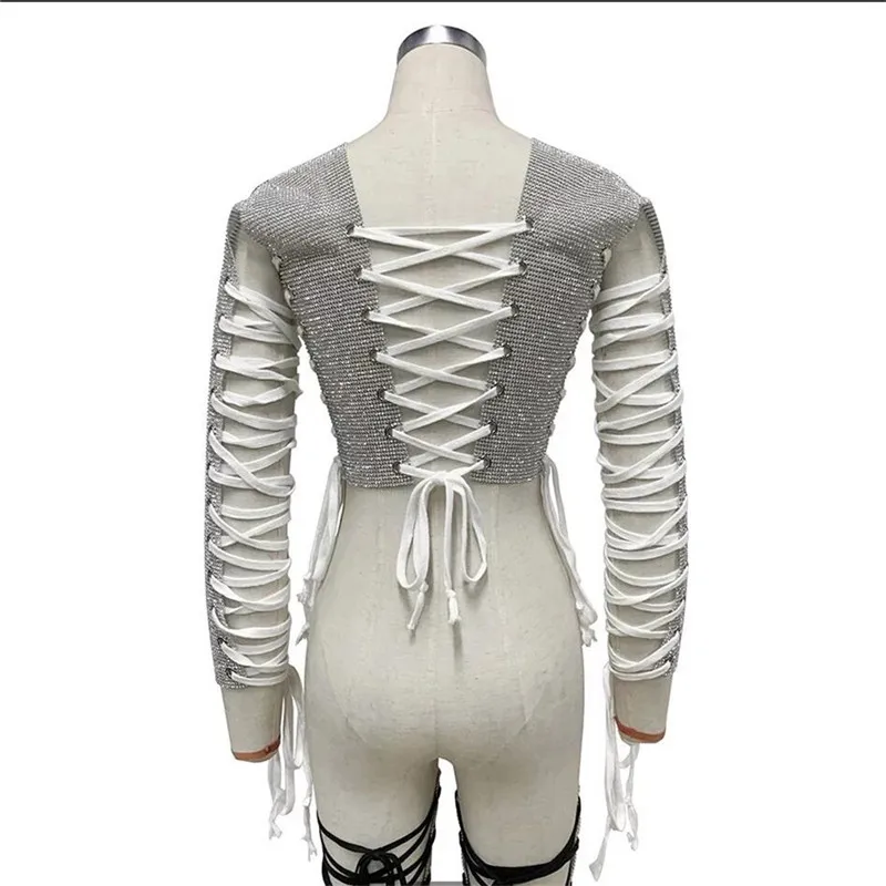 

Sexy Fashion Lace Up Crop Top Short Sleeve Backless Top Solid Tanks Cropped Party Club Casual Bandage Tops For Women 2020 New