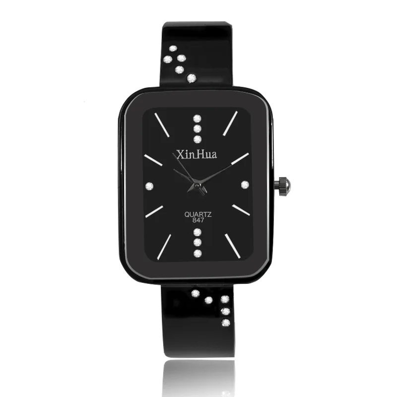 

Часы наручные Xinhua женские кварцевые, модные повседневные, с браслетом из нержавеющей стали, черные, 2019