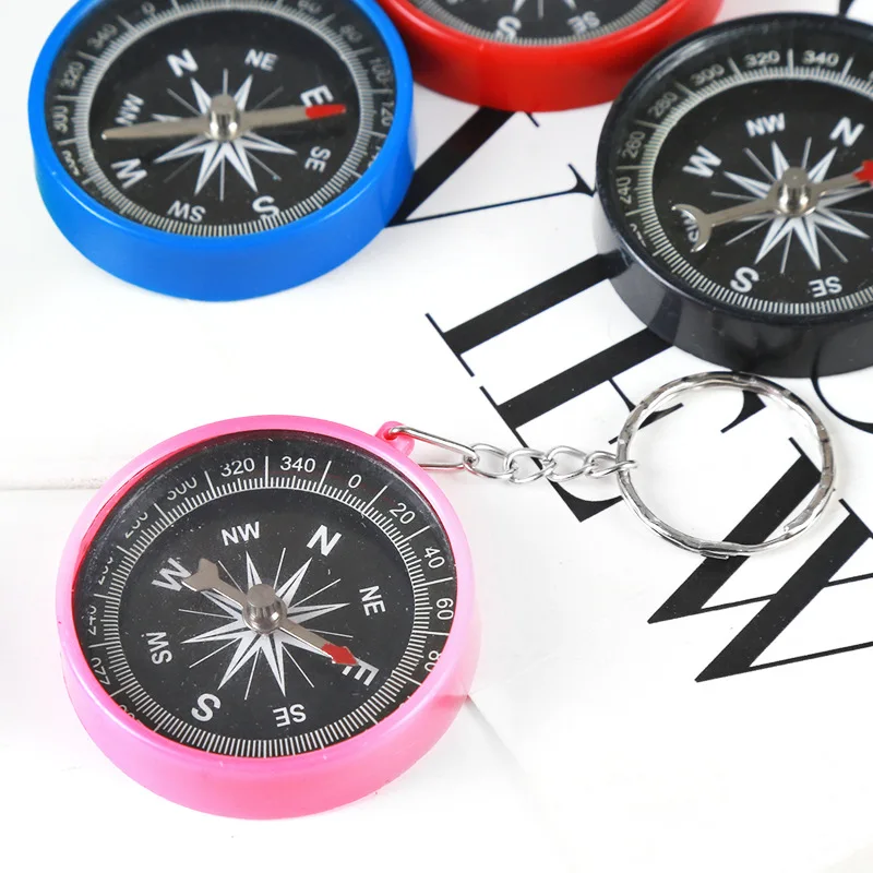 

Outdoor accessories metal key carabiner compass student science experiment toy plastic compass Promotional gifts wholesale