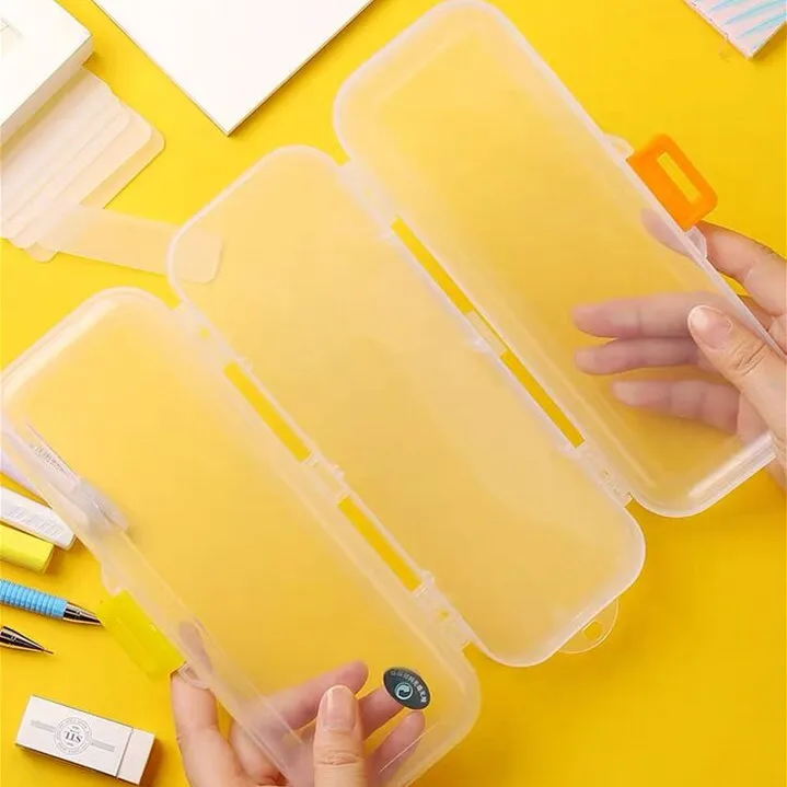 2022 Sharkbang High-capacity Double Layers Transparent Pencil Box Desktop Organizer Storage Pencilcase School Stationery | Канцтовары