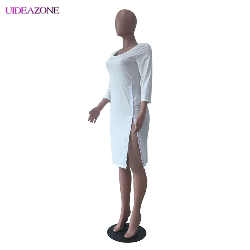 Женское облегающее платье UIDEAZONE вечернее футляр с высоким разрезом рукавом три