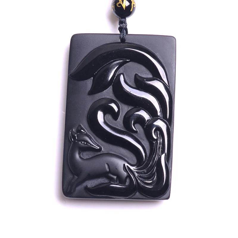 Прямая поставка подвеска из натурального камня черный девять Тайл лиса