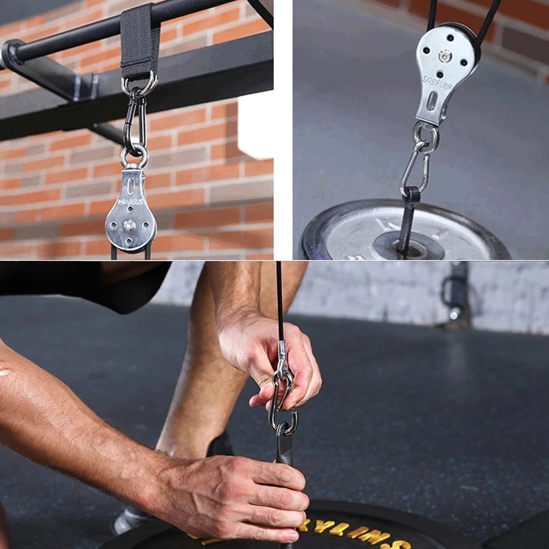 

Gym Fitness DIY Pully Cable Machine Attachment Lifting Biceps Triceps Blaster Handle Grip Rope Home Strength another Equipment