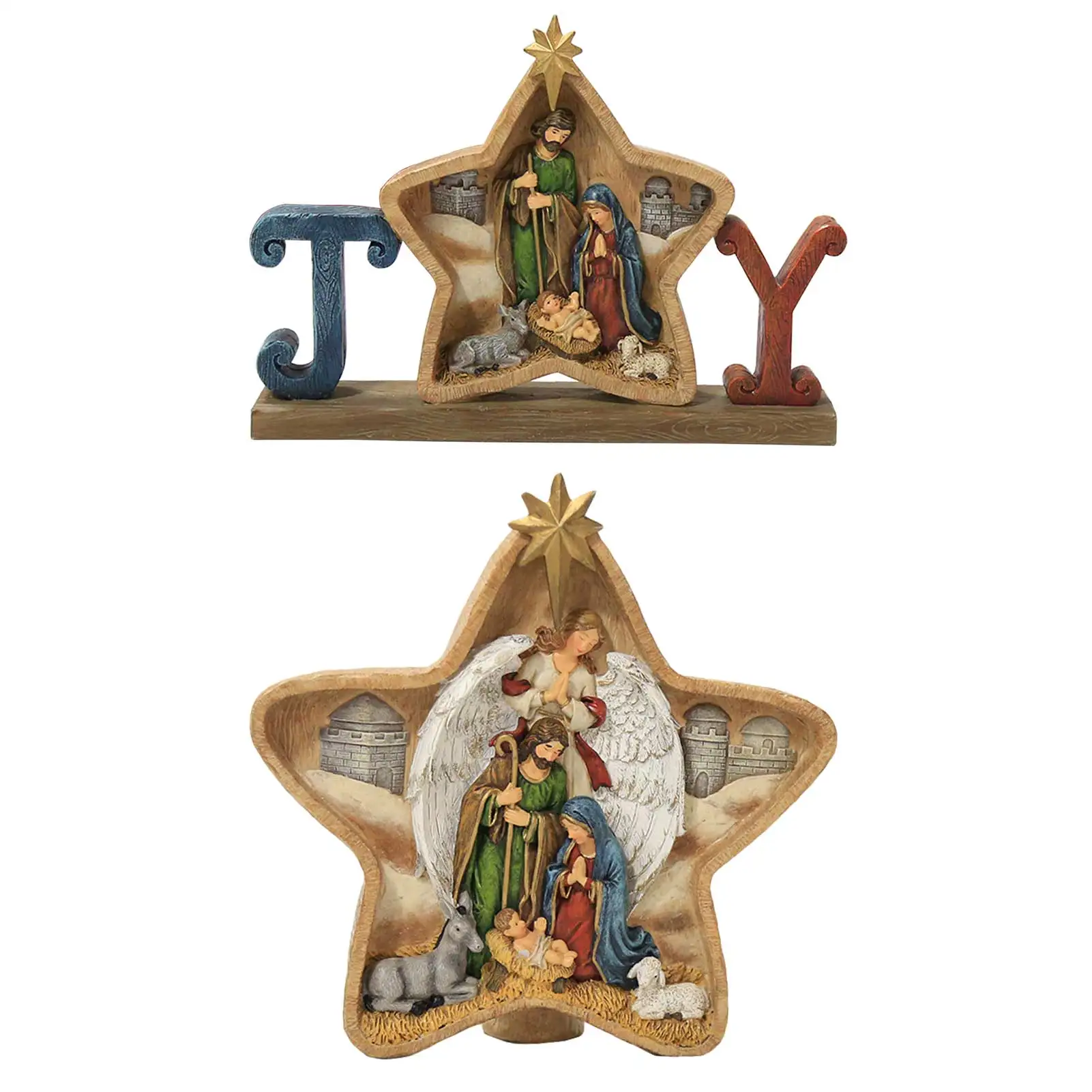 

Nativity Scene Statue Baby Jesus Christmas Crib Figurine Ornament Celebrate the true religious meaning Safe Durable Wide Uses