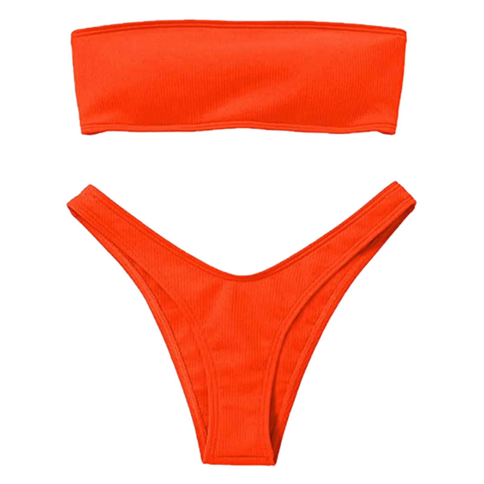 

Women's Bikini High Waisted Tummy Control Two Piece Swimsuit Swimwear Sexy Tube Top Beachwear Summer Fashion Female Swimming Set