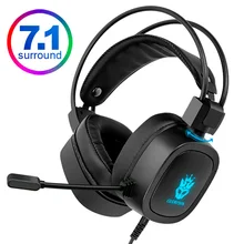 Gaming Headset 7.1 Virtual 3.5mm Wired Headset RGB Light Game Headphones Noise Cancelling with Microphone for Laptop PS4 Gamer