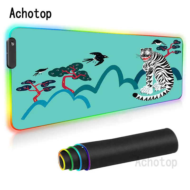 

Artistic Space Mouse Pad RGB Anime Gaming Keyboard Mat LED Light Home Office Game Computer Mouse Pad PC Gamer Desktop Protect