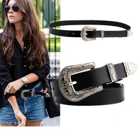 flash sale vintage western carved ladies belt waistband cinturon black leather belt women metal heart buckle waist belt mujer
