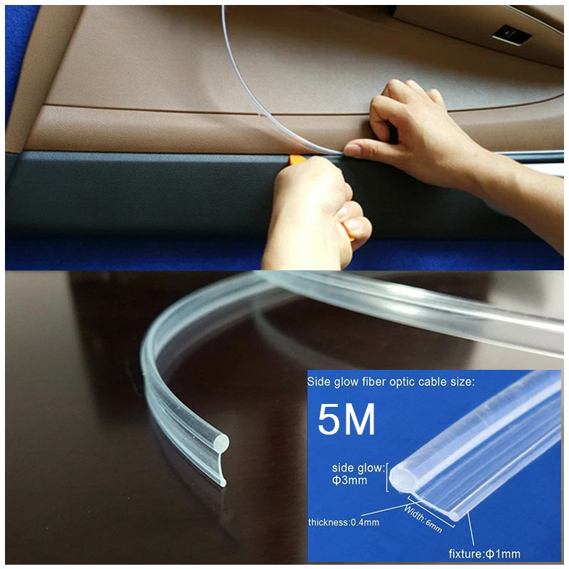 5 метров Пластиковый волоконно оптический кабель светильник направляющая лента